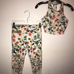 2 piece floral fabletics set size XS